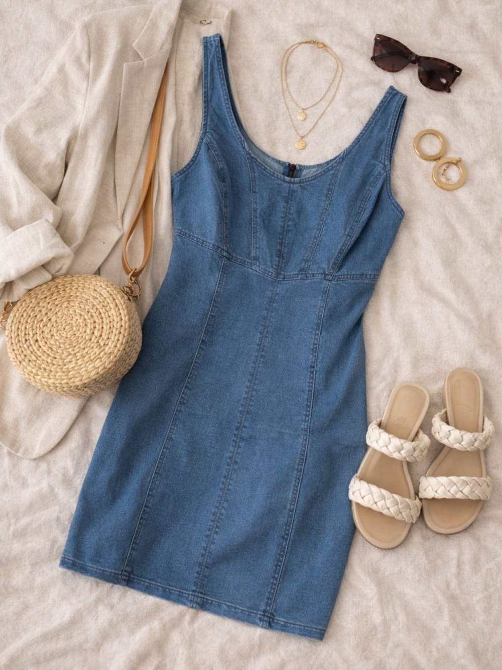 Derek Heart Light Blue Denim Dress